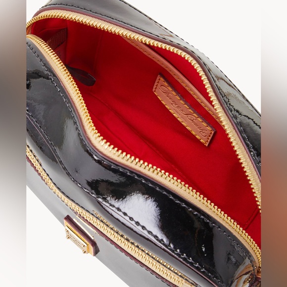 DOONEY & BOURKE BLUE TURQUOISE PATENT CAMERA ZIP CROSSBODY - Picture 10 of 10